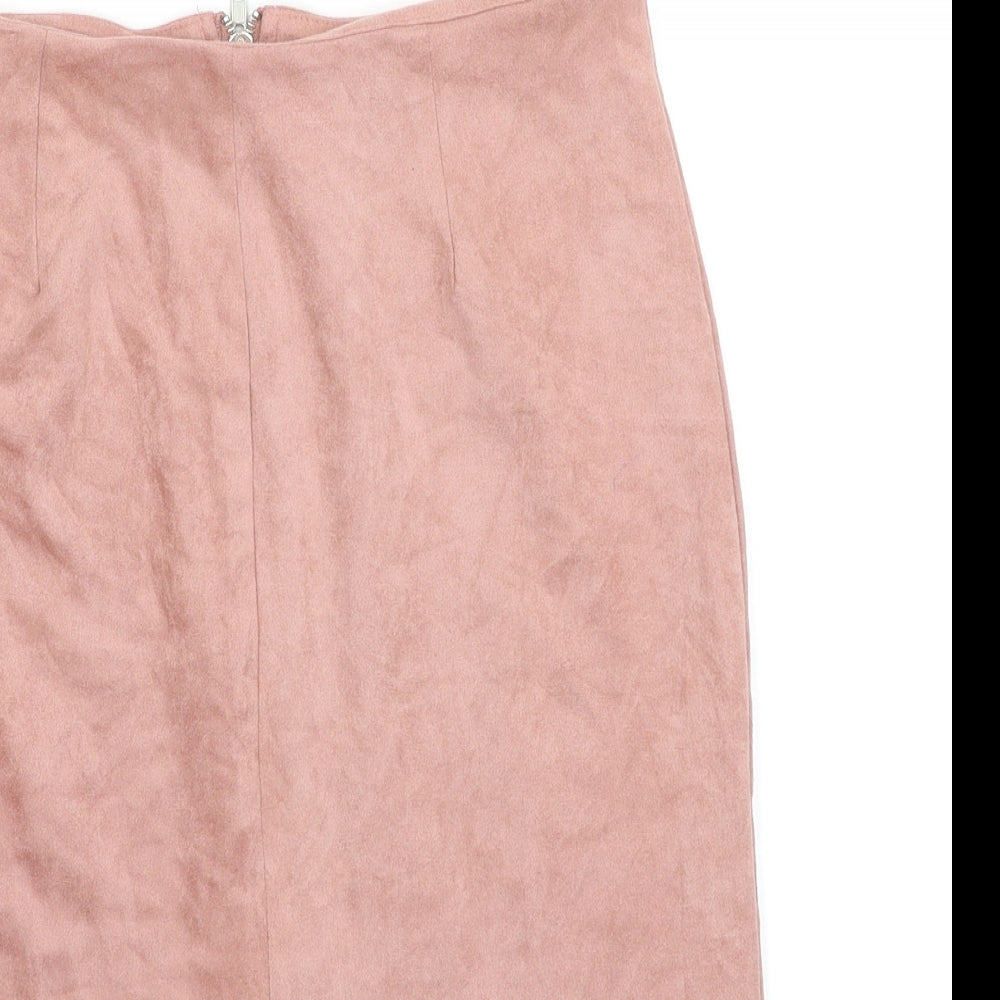 Glamorous Womens Pink Houndstooth  Straight & Pencil Skirt Size M