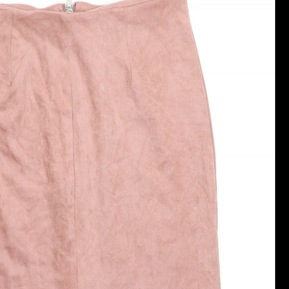 Glamorous Womens Pink Houndstooth  Straight & Pencil Skirt Size M