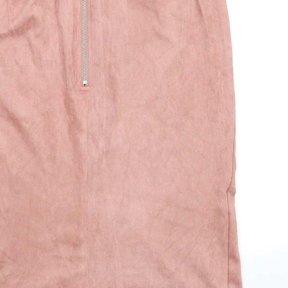 Glamorous Womens Pink Houndstooth  Straight & Pencil Skirt Size M