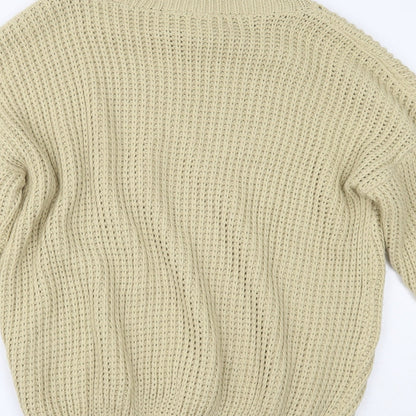 Womens UK Size S PRETTYLITTLETHING Beige Pullover Jumper