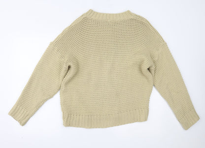 Womens UK Size M PRETTYLITTLETHING Beige Pullover Jumper
