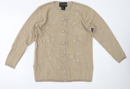 Womens UK Size One Size CASAMIA Beige Pullover Jumper