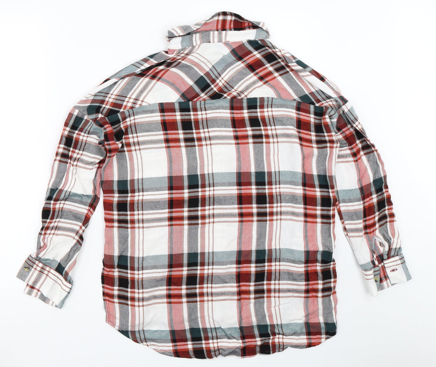 Primark Womens Ivory Check  Basic Button-Up Size 6