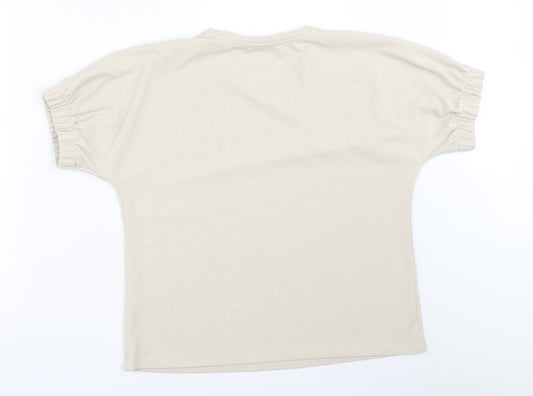 Papaya Womens Beige   Basic T-Shirt Size 12