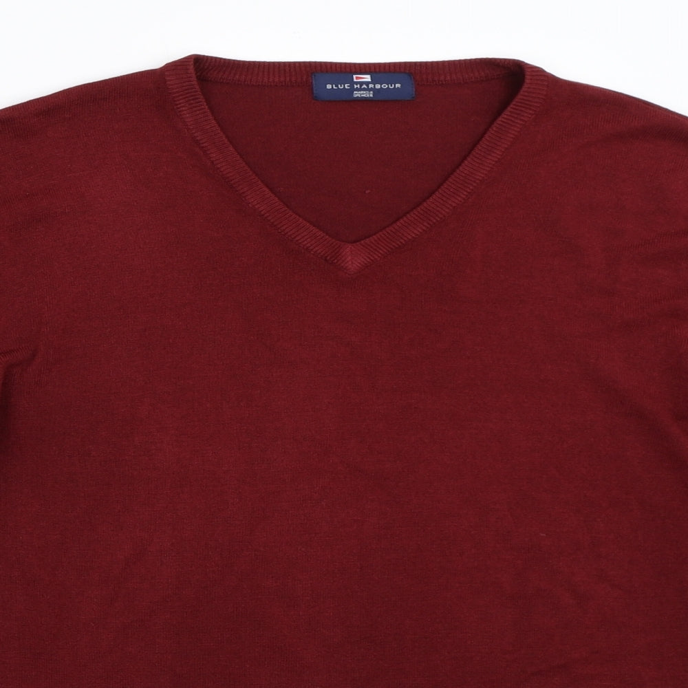 Marks and Spencer Mens Red   Pullover Jumper Size L