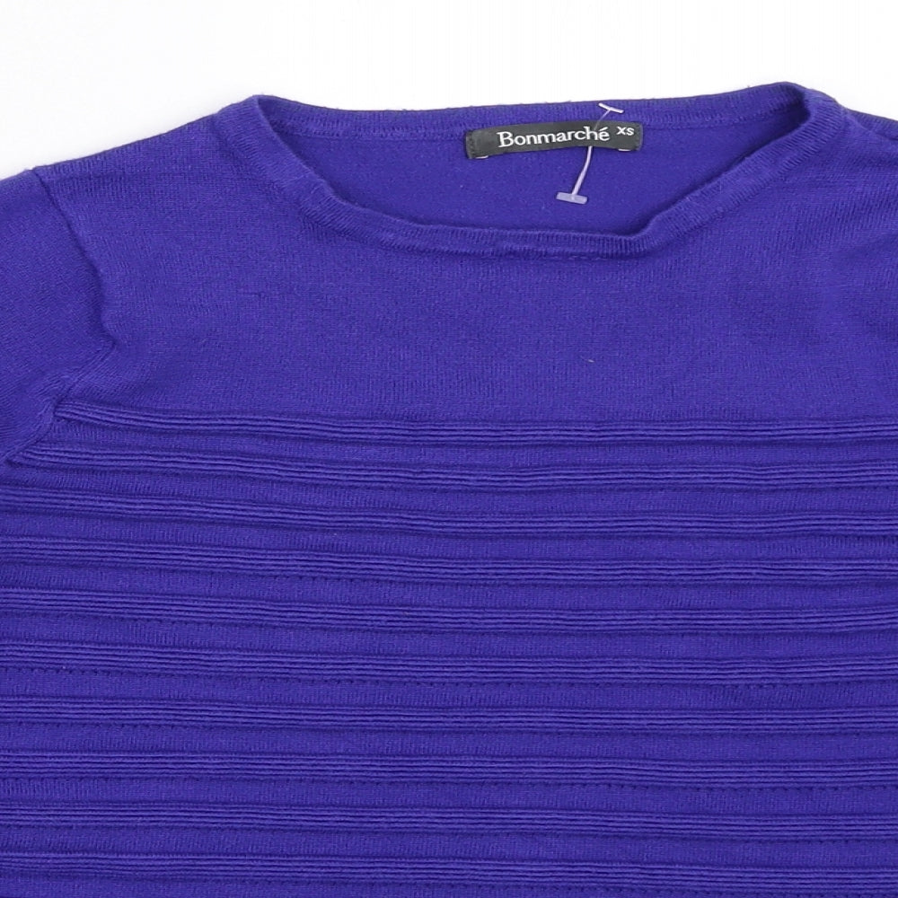 Womens UK Size XS Bonmarché Blue Pullover Jumper