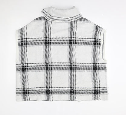 Nutmeg Womens Grey Plaid   Poncho Size 12