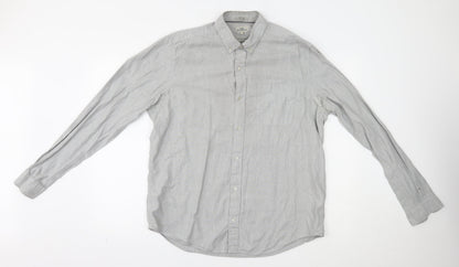 Mens UK Size L NEXT Grey  Button-Up Long Sleeve Casual Shirt