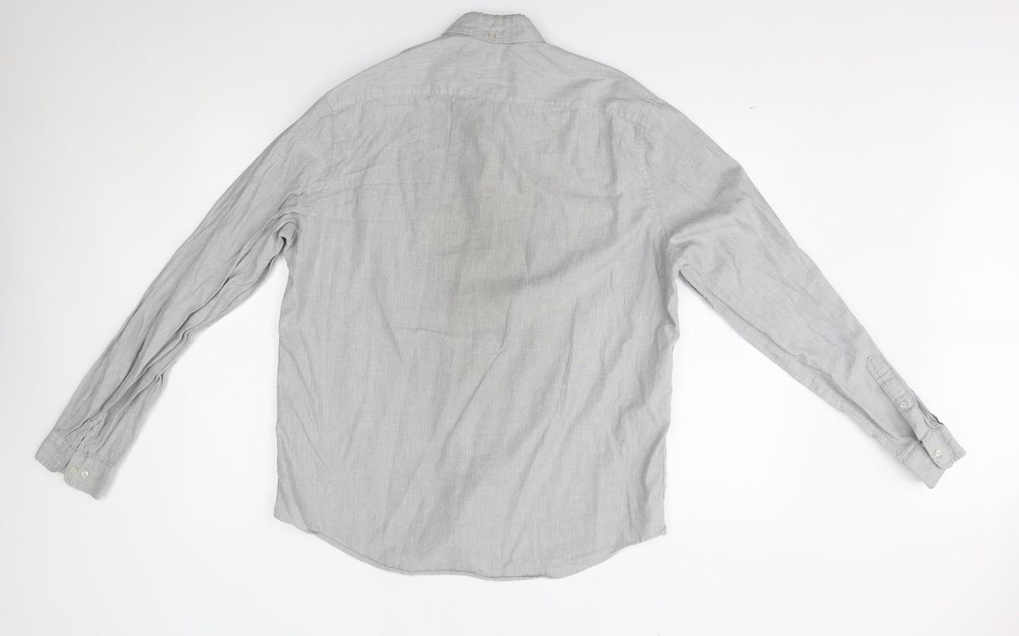 Mens UK Size L NEXT Grey  Button-Up Long Sleeve Casual Shirt