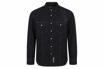 Mens UK Size XL Burton Black  Button-Up Long Sleeve Casual Shirt
