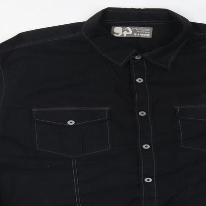 Mens UK Size XL Burton Black  Button-Up Long Sleeve Casual Shirt