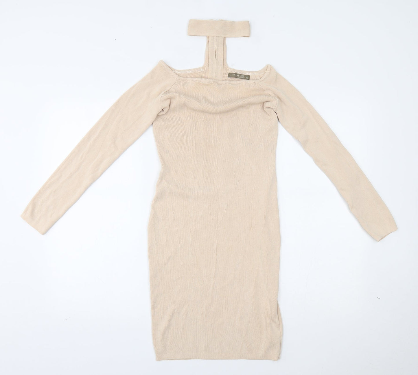 TU Womens Beige   Bodycon  Size 12  - with collar