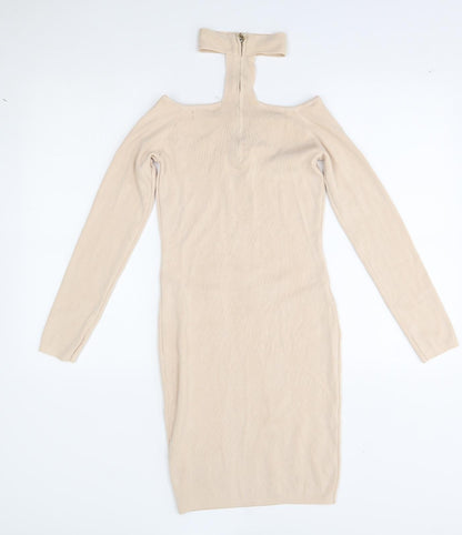 TU Womens Beige   Bodycon  Size 12  - with collar