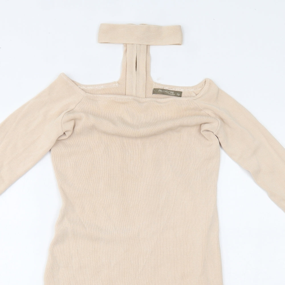 TU Womens Beige   Bodycon  Size 12  - with collar