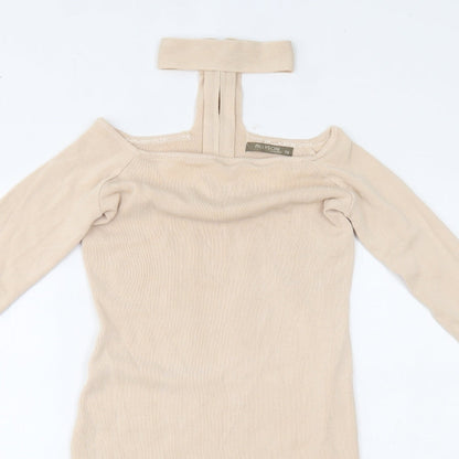 TU Womens Beige   Bodycon  Size 12  - with collar