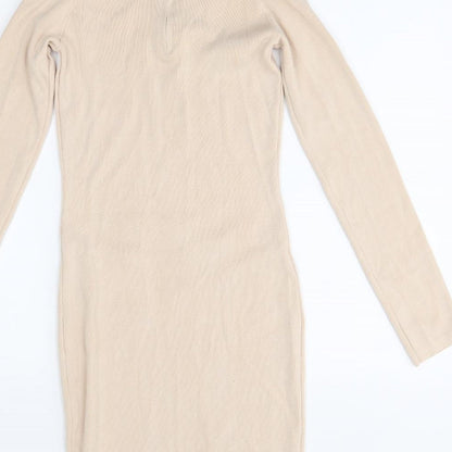 TU Womens Beige   Bodycon  Size 12  - with collar