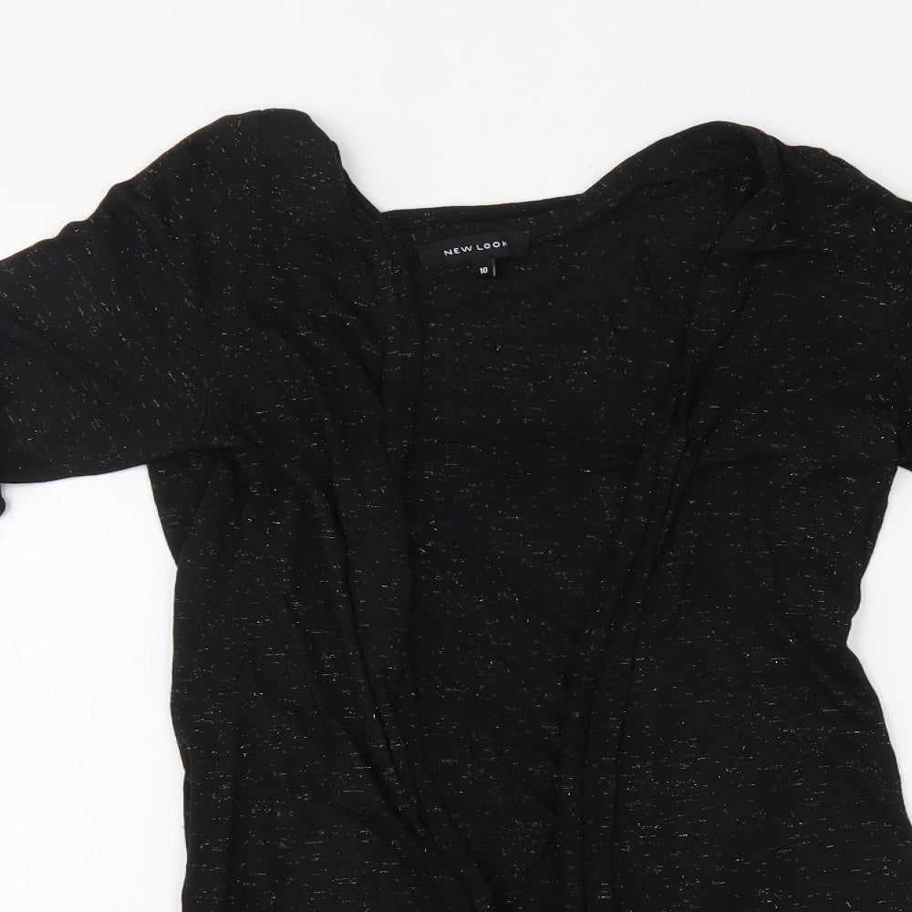 Womens UK Size 10 New Look Black Wrap Jumper