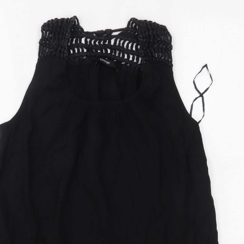 George Womens Black   Basic Blouse Size 8