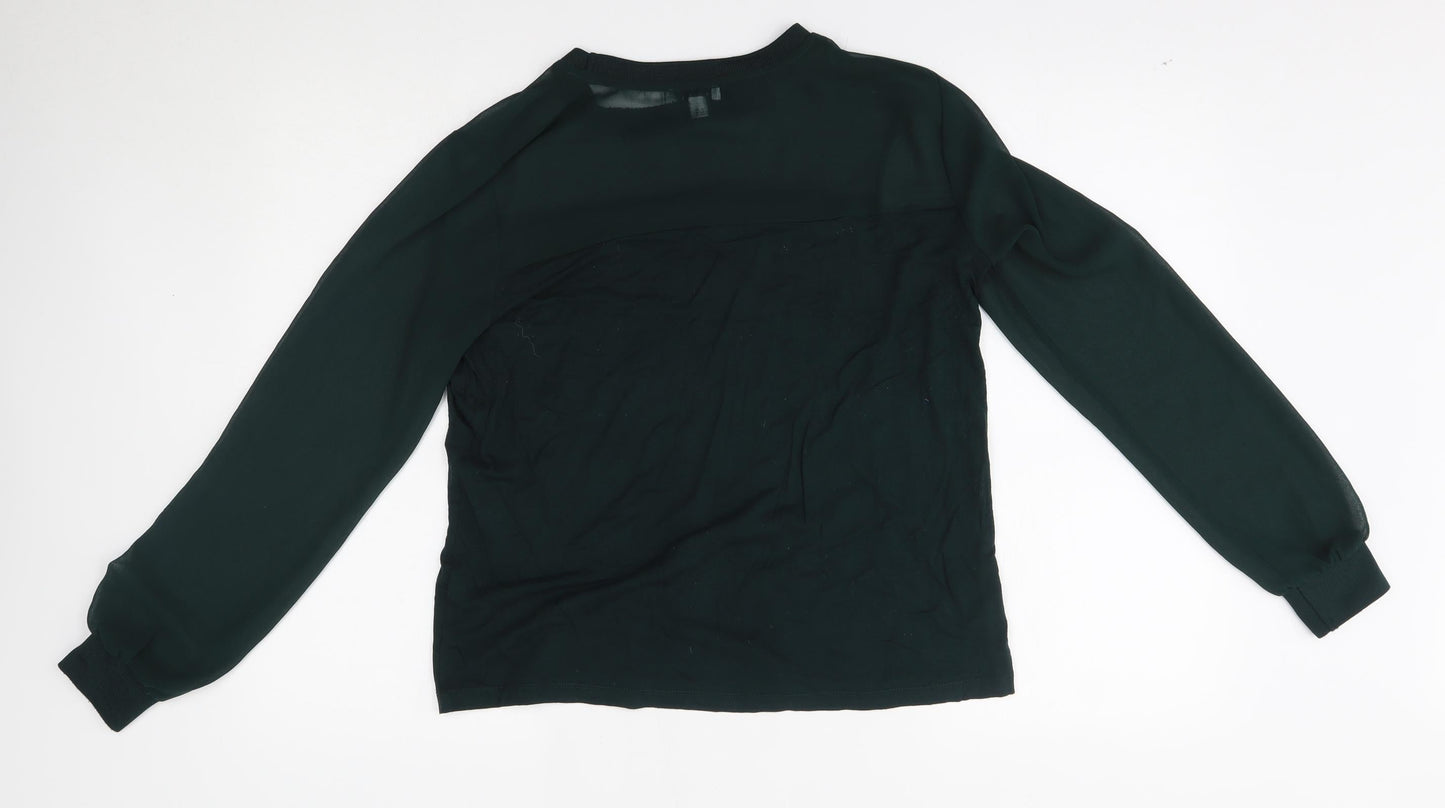 Womens UK Size 12 Warehouse Green Basic Blouse
