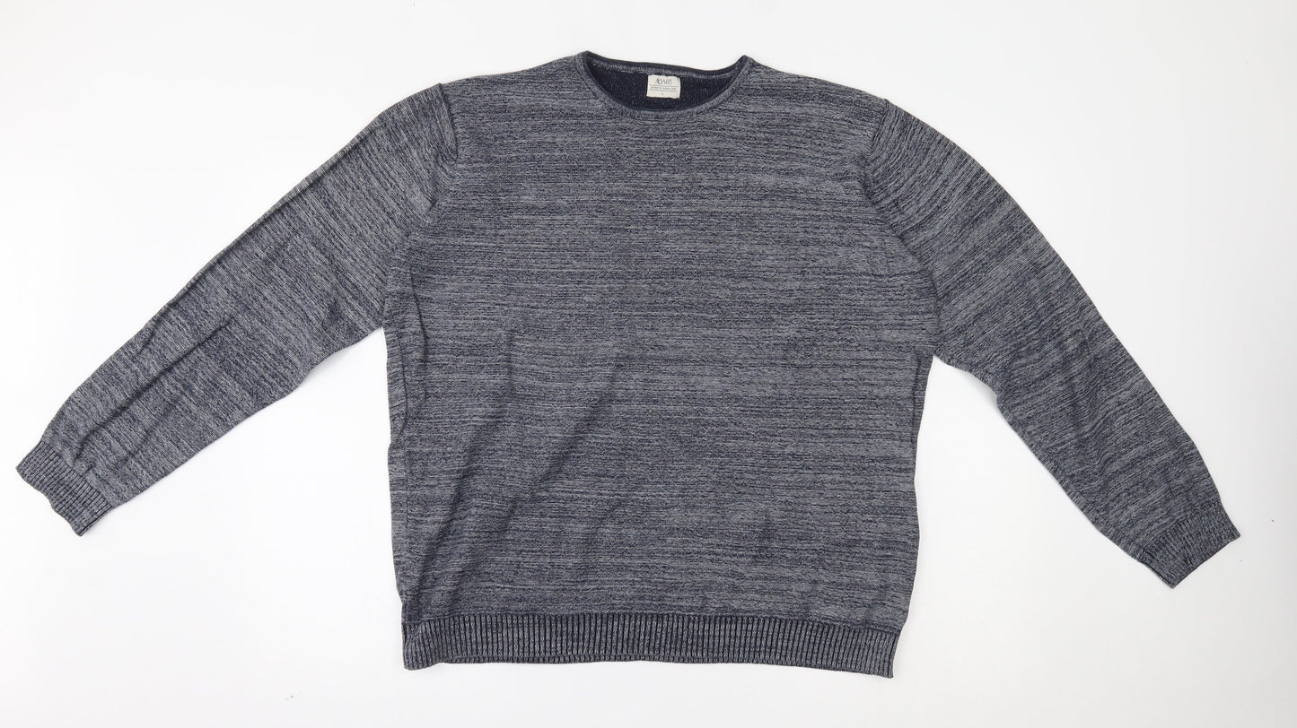 Matalan Mens Grey Striped  Pullover Jumper Size L