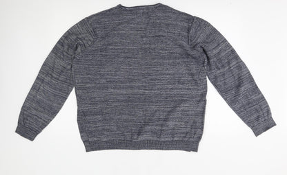 Matalan Mens Grey Striped  Pullover Jumper Size L