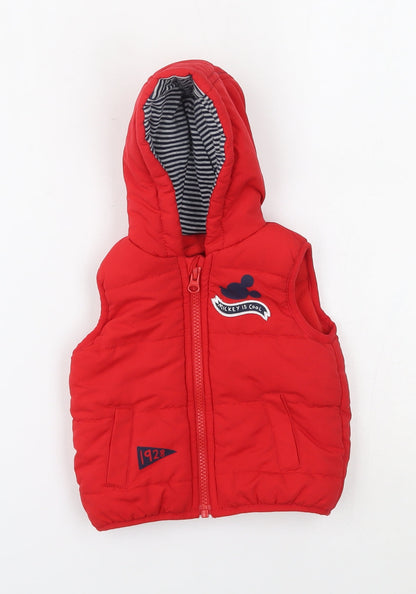 George Baby Red   Gilet Coat Size 3-6 Months  - mickey mouse