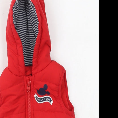 George Baby Red   Gilet Coat Size 3-6 Months  - mickey mouse