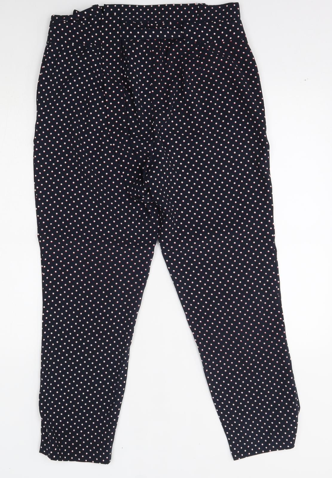 carolina belle Womens Black Polka Dot  Trousers  Size S L26 in
