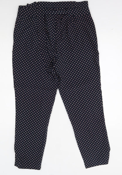 carolina belle Womens Black Polka Dot  Trousers  Size S L26 in