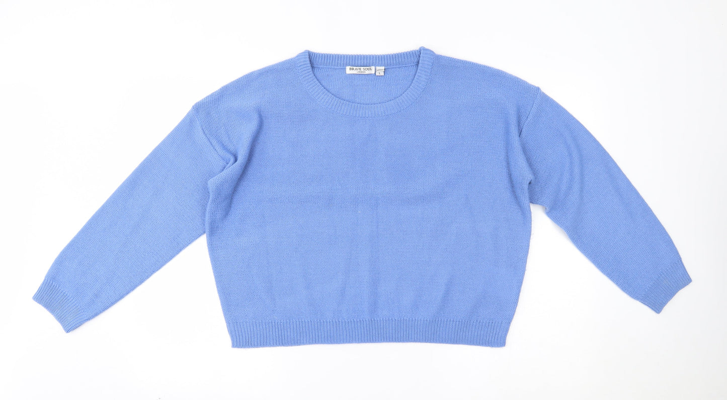 Womens UK Size L Brave Soul Blue Pullover Jumper