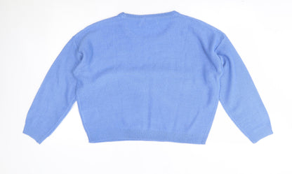 Womens UK Size L Brave Soul Blue Pullover Jumper