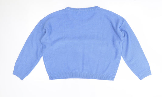 Womens UK Size L Brave Soul Blue Pullover Jumper