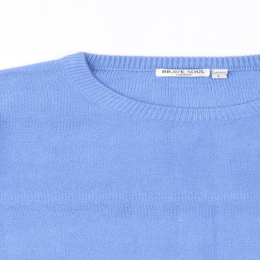 Womens UK Size L Brave Soul Blue Pullover Jumper