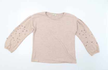 Womens UK Size 12 Papaya Pink Pullover Jumper