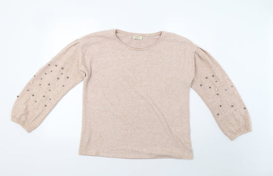 Womens UK Size 12 Papaya Pink Pullover Jumper