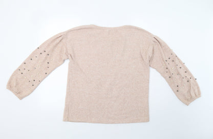 Womens UK Size 12 Papaya Pink Pullover Jumper