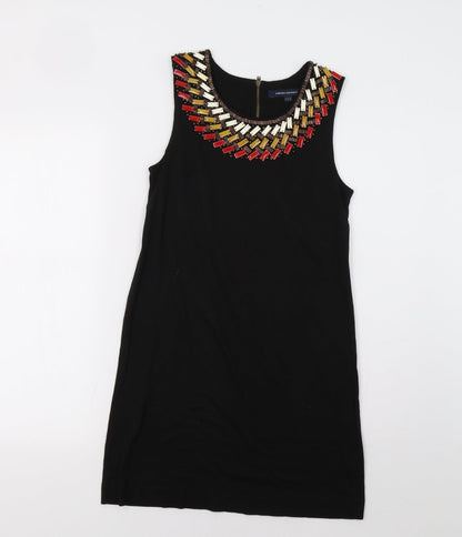 French Connection Womens Black   A-Line  Size S  - Embellished Collar