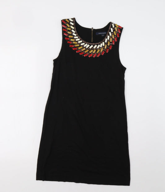 French Connection Womens Black   A-Line  Size S  - Embellished Collar