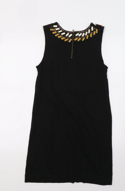 French Connection Womens Black   A-Line  Size S  - Embellished Collar