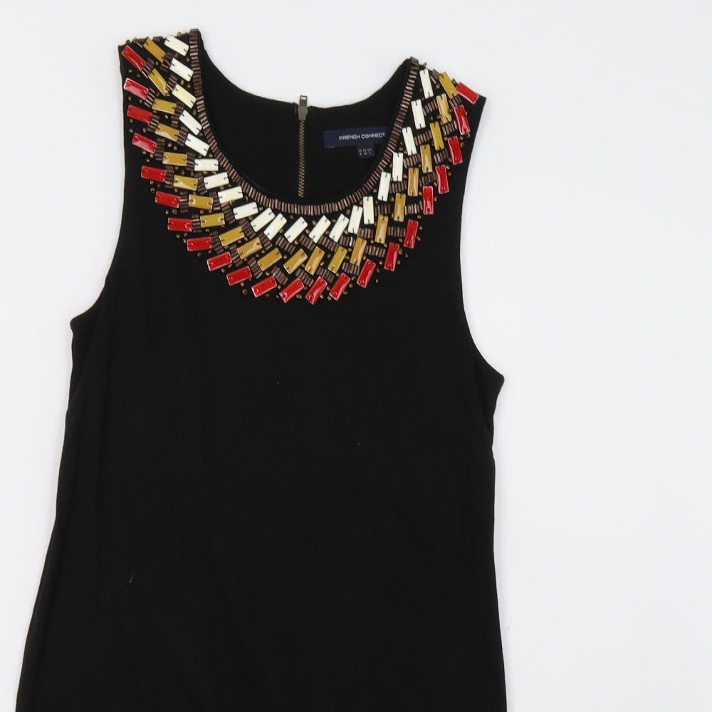 French Connection Womens Black   A-Line  Size S  - Embellished Collar