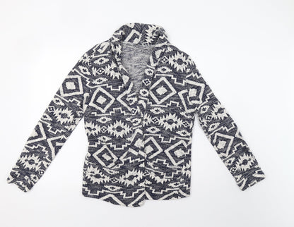 George Womens Blue Geometric  Overcoat Coatigan Size 14