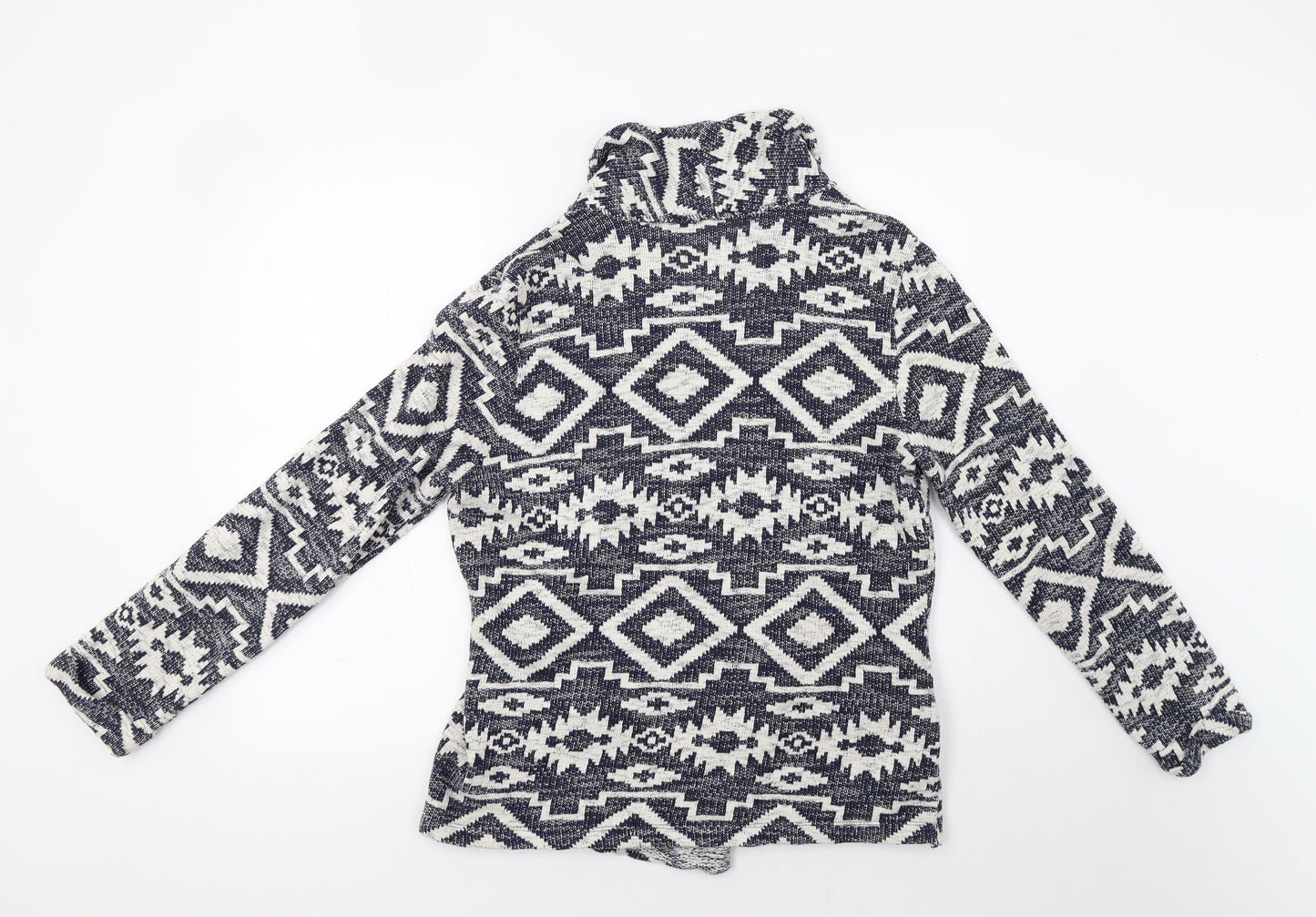 George Womens Blue Geometric  Overcoat Coatigan Size 14