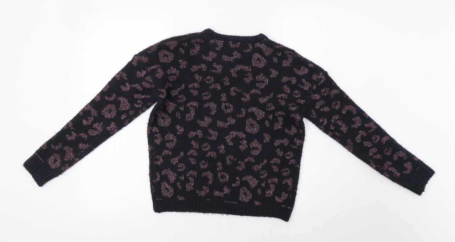 Primark Girls Blue Animal Print  Pullover Jumper Size 11-12 Years