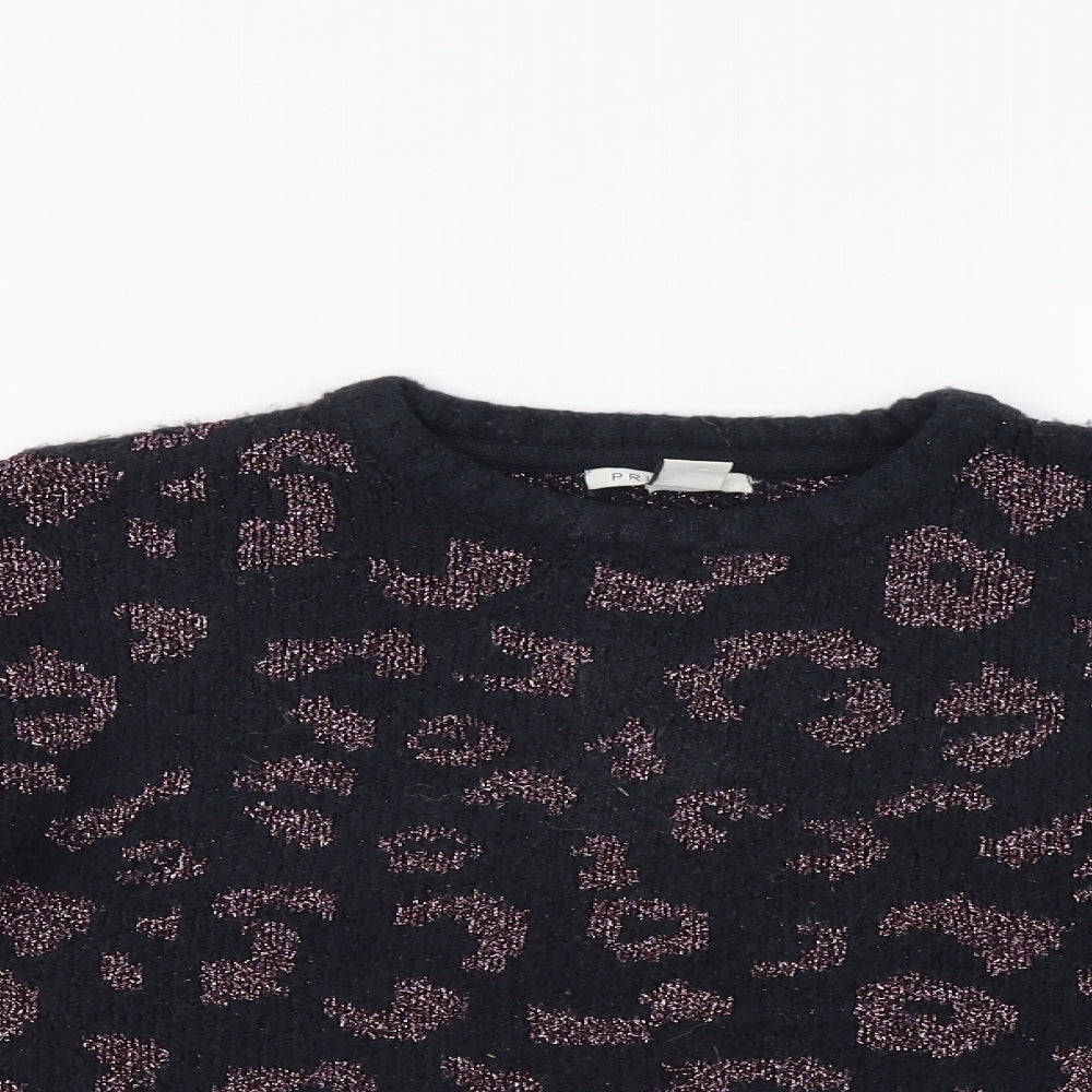 Primark Girls Blue Animal Print  Pullover Jumper Size 11-12 Years