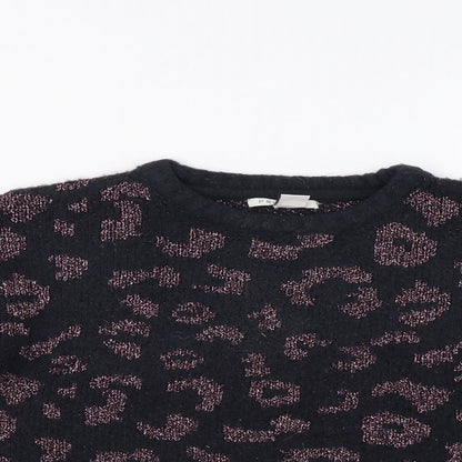 Primark Girls Blue Animal Print  Pullover Jumper Size 11-12 Years
