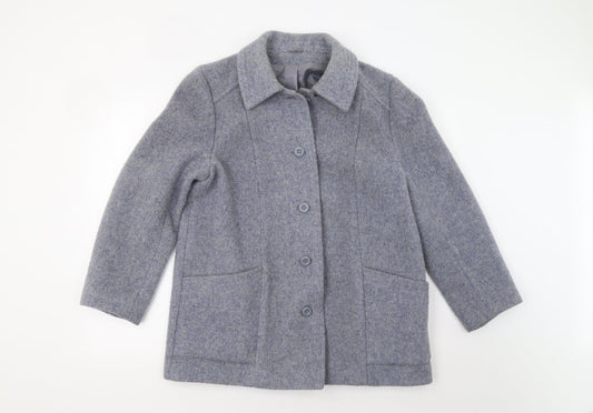 Womens UK Size 14 Littlewoods Blue Pea Coat