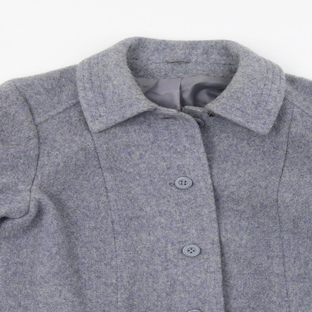 Womens UK Size 14 Littlewoods Blue Pea Coat