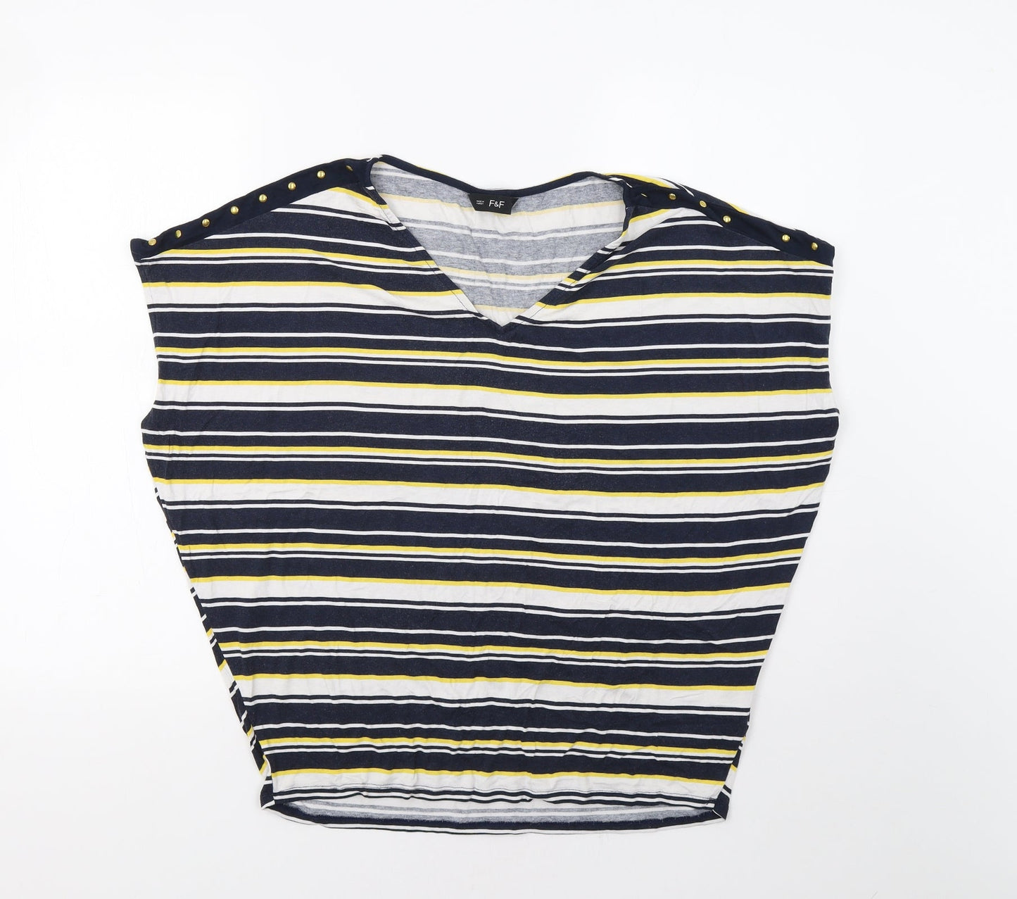 F&F Womens Multicoloured Striped  Basic Blouse Size 14