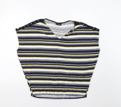 F&F Womens Multicoloured Striped  Basic Blouse Size 14