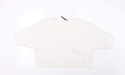 Womens UK Size 10 Topshop White Pullover Jumper